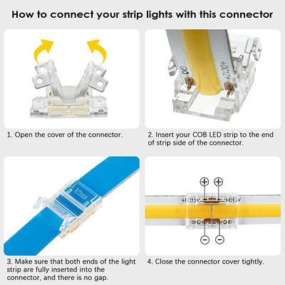 Unlimited Led Density Measurement COB Strip to Wire LED Connectors for 5 8 10mm Connection