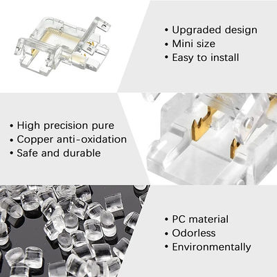 5mm 8mm 10mm LED Strip Connector L Shape Dual End Single End Transparent Reusable IP20