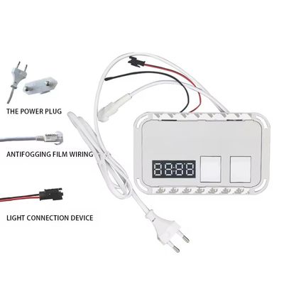 60W Mini Smart Mirror Touch LED Light Switch with Defogger DC12V Time and Temperature Display