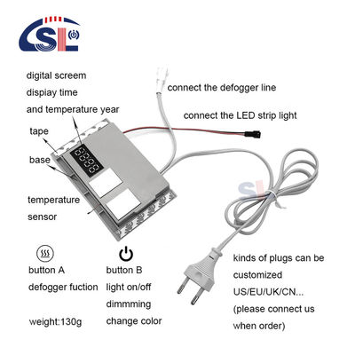 Single/Three Color LED Touch Sensor Control with Time and Temperature Display 12W/24W/36W