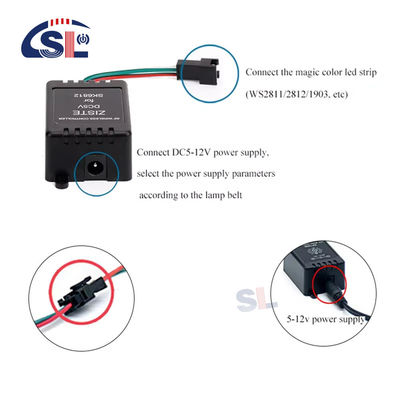 LED Strip Lights Music Controller with Remote Control Distance of 10m and Symphony IC