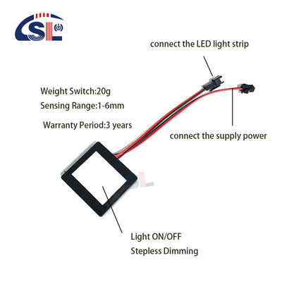 Dimming Level Touch Sensor Switch for Bathroom Mirror Lighting DC12V 3A/5A Single Button