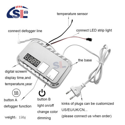 Smart Double Button Touch Sensor Switch with Time and Temperature Output Voltage DC12V