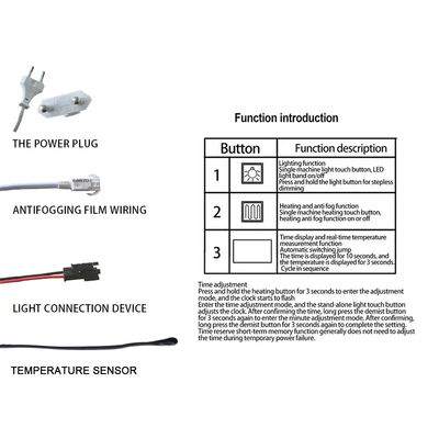 12W/24W/36W Single/Three color LED Touch Sensor Switch with Time and Temperature Display Control