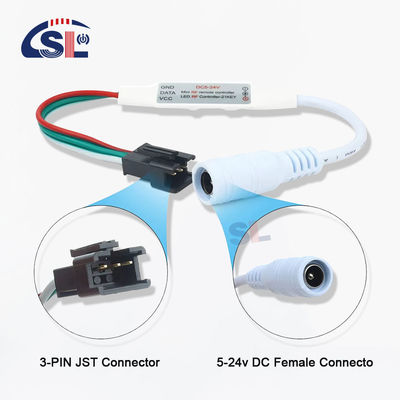 DC/USB Controller for WS2812B WS2811 RGB LED Pixels Light Strip Output 3Pin 5V-24V