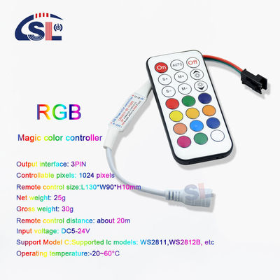 20-60 Degree Mini RF Remote Controller for WS2811/WS2812B/WS2813/USC1903 Pixel Light