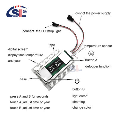 LED ON/OFF/Dimmer Function 12V 5A 60W Touch Sensor Switch for Bathroom Mirror