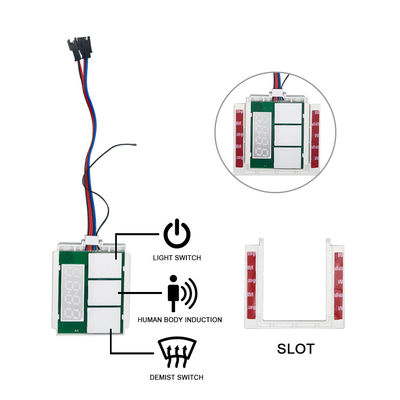 Bathroom Mirror Defogger Three Button Touch Sensor Switch with Time and Temperature 12V 5A