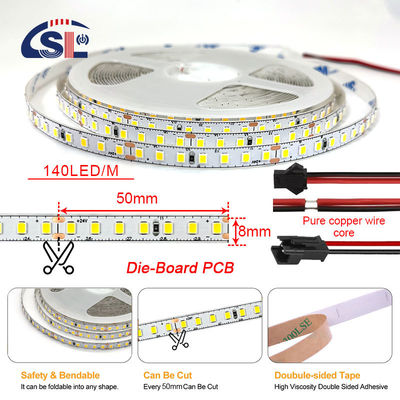 Sensor Control DC12V 24V SMD2835 140D 8mm 4000K Ra70 LED Light Strips for Bathroom Vanities Mirrors