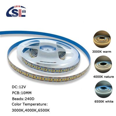 Easy Installation 240D 10mm 6500K Ra80 LED Light Strips for Bathroom Vanities Mirrors
