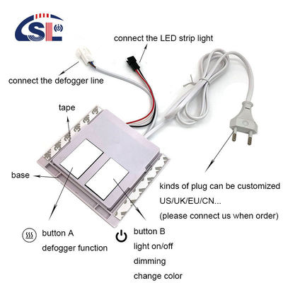 Large Two Buttons Touch Sensor Switch with Bracket Easy Installation DC12V Customized