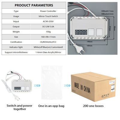 1-6mm Sensing Range Touch Sensor Switch for Smart Mirrors DC12V Output SL Muti-function