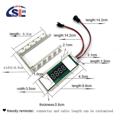 DC12V 12W Muti-function Split Two Buttons Middle Display Time Touch Sensor Switch for Mirrors