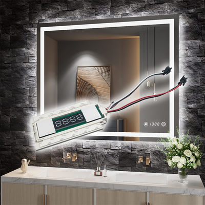 DC12V 12W Muti-function Split Two Buttons Middle Display Time Touch Sensor Switch for Mirrors
