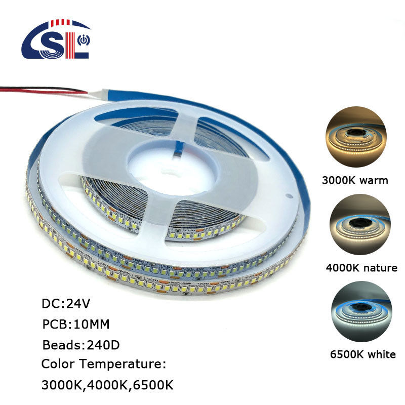 12v24v 240leds 10mm 3000K 4000K 6500K Die-Cutting Board dual color SMD2835 Led Strip Light