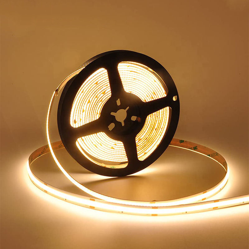 IP68 480Leds 3000K Warm Flexible COB Led Strip Light for Kitchen Living Room TV Backlight Cabinet High Brightness