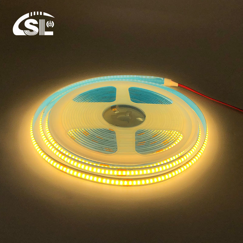 8mm Width 12V 24V 3000K Warm COB Led Strip Light CE RoHs IP20 with 50000 Hours Lifespan