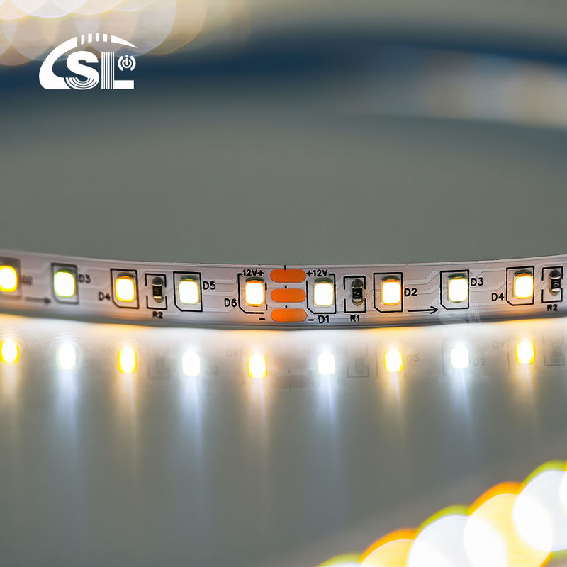High Lumen 12v24v 8mm 120leds 3000K-6500K CCT Dual Color Die-Cutting Board SMD2835 LED Strip Light