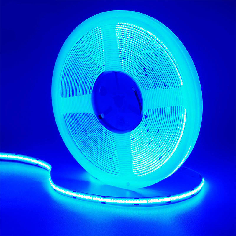 CE LVD EMC ROHS FCC REACH ERP2.0 Certified Ice Blue COB Led Strip Light with 8mm Width