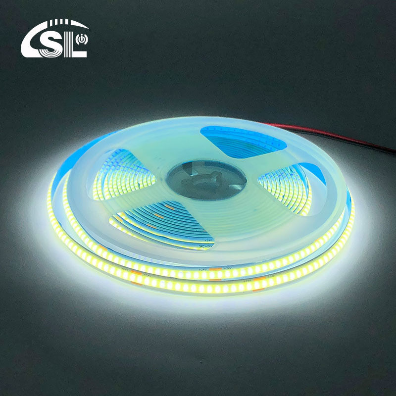 CE RoHs 3 IP20 8mm 12V 24V 320Leds 6500K White Light Flexible COB Led Strip Light