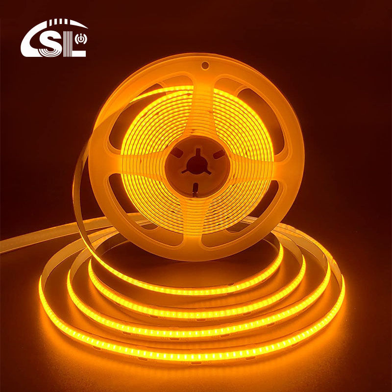 IP20 12V 24V Flexible COB Led Strip Light 8mm 320Leds Orange Waterproof Strip Light 3