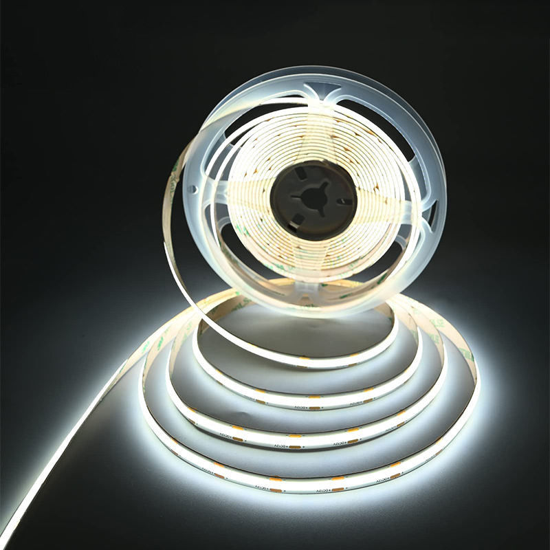 DC 12V24V 8mm10mm Width 320Leds 6500K White High Brightness Flexible COB Led Strip Light for Kitchen Living Room
