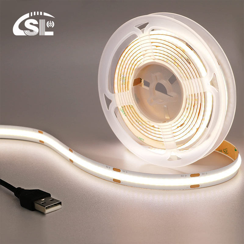 Hotel 5V 8mm 320leds 4000K Natural 1cm one cut IP65 Waterproof Electroplate flexible COB Led Strip Light
