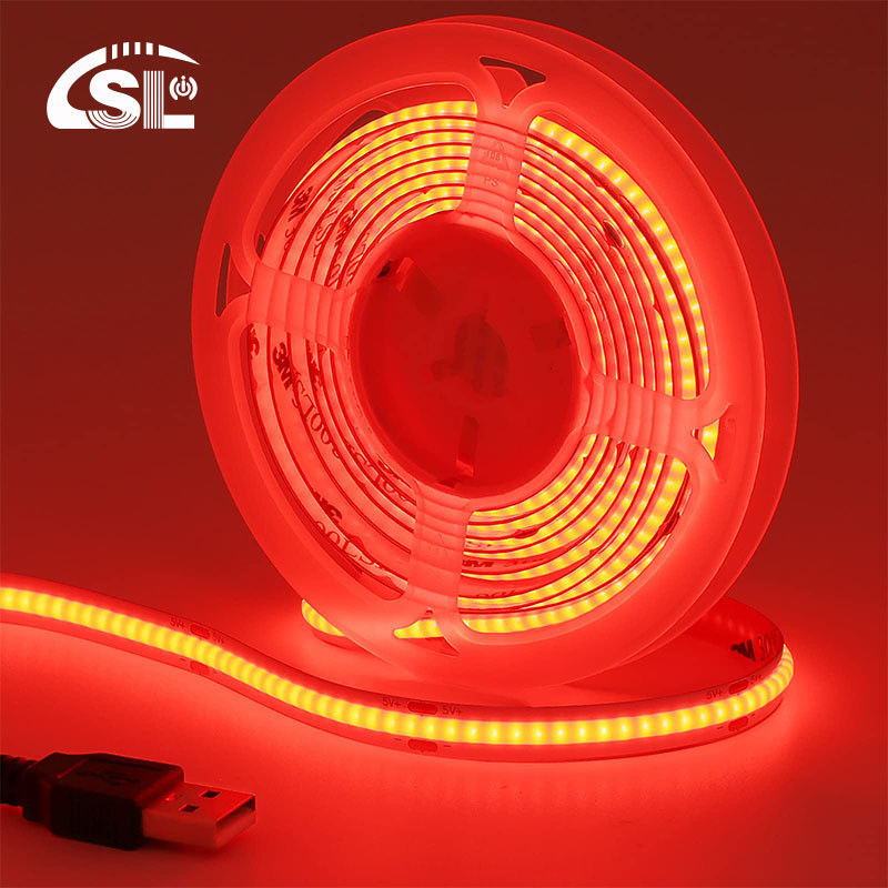 12V Dimmable Red COB LED Strip Light for Indoor and Outdoor Decoration 8mm 320 LEDs