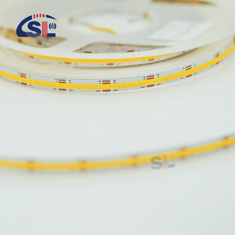 Non-waterproof 24v COB 320Ds 8mm Ra 80 CCT Tri-color Cob  LED Light Strip