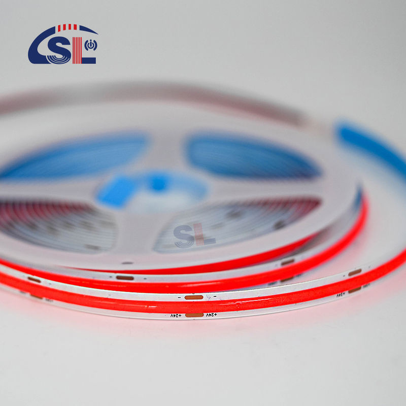 Astounding 24v COB 320Ds 8mm Ra 85 Red LED Light Strip with 50000 Hour Working Lifetime