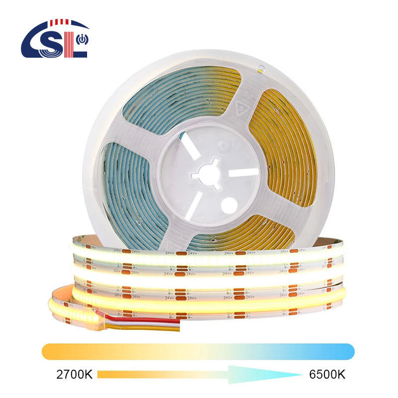 3000k 4000k 6500k CCT 3 Dimmable Cob Led Strip Light For Kitchen Cabinet Waterproof IP20