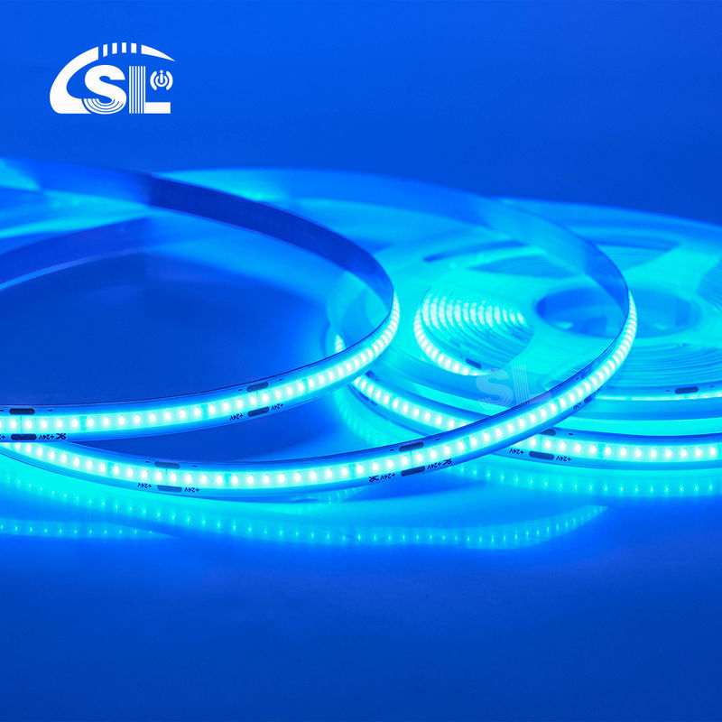 Electroplate COB 24v COB 320Ds 8mm Ra 85 Ice BLue Light Strip with 50000 Hour Lifespan