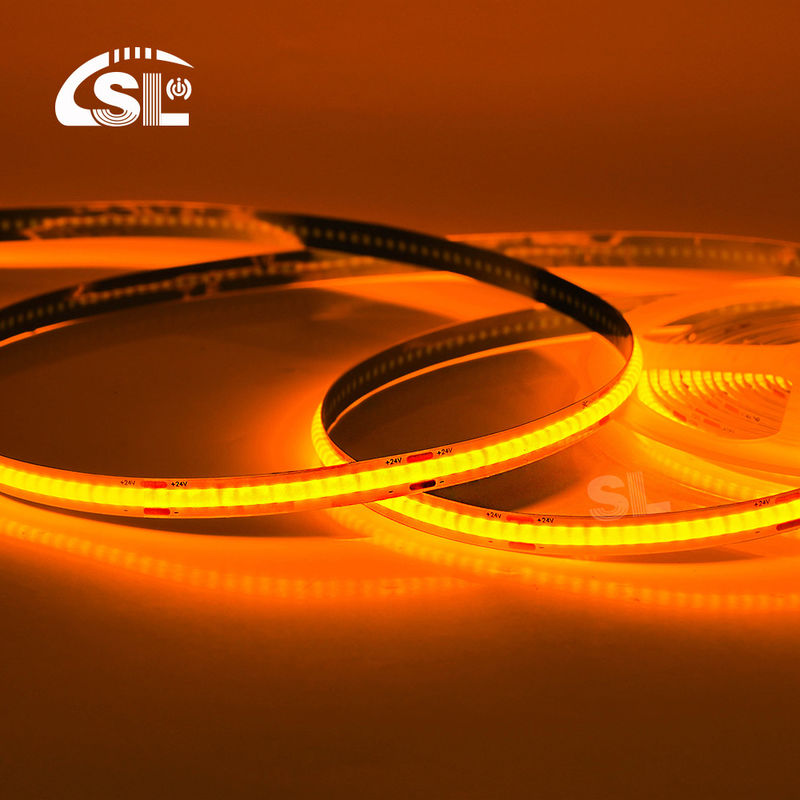 Electroplate COB 24v COB 320Ds 8mm Ra 85 Golden Yellow Light Strip for Home Lighting