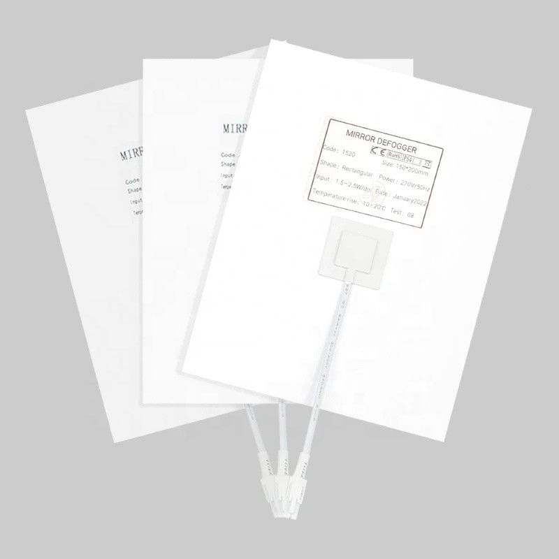 Square Shape Illuminated Anti Fog Film For Bathroom Mirror 300mm*500mm 220-240V/50-60HZ