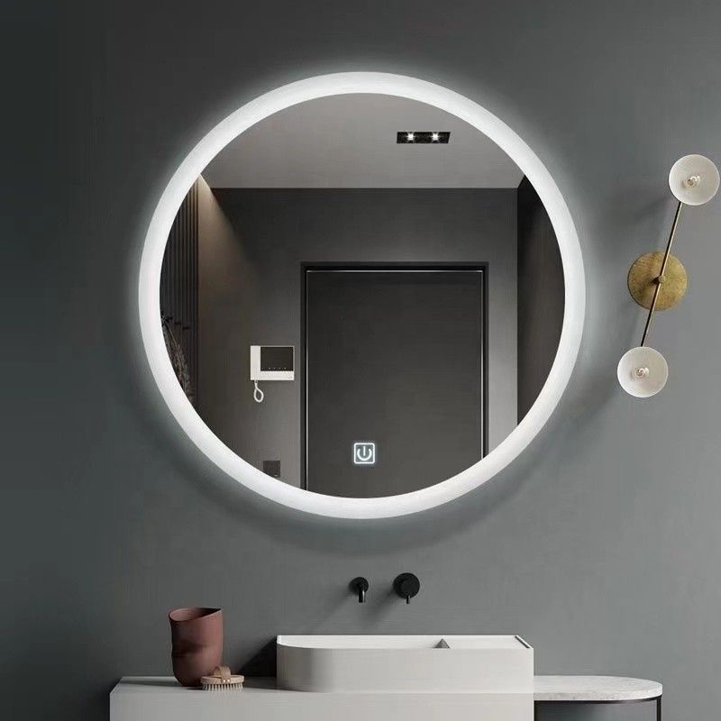 Touch Screen LED Bathroom Mirror with Large Sensor Switch and Modern Design Style