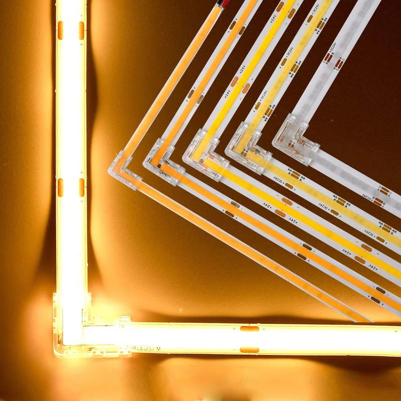 90 Degree L Shape Crystal Buckle for COB LED Strip Connector Seamless 2/3pin 5/8/10mm