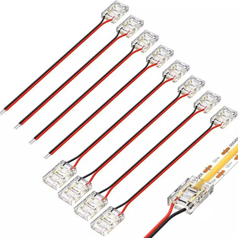 Hotel COB Mini Led Light Strip Wire Connectors 2 3 Pin Connection Solderless CCT 5 8 10mm LED Strip To Strip Wire Connector