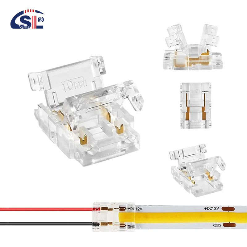 Waterproof IP20 COB LED Strip Connectors for 8mm 10mm Strip to Strip Plastic L-Shaped