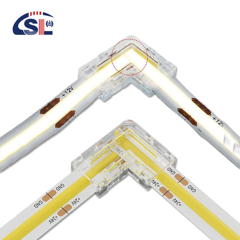 5mm 8mm 10mm LED Strip Connector L Shape Dual End Single End Transparent Reusable IP20